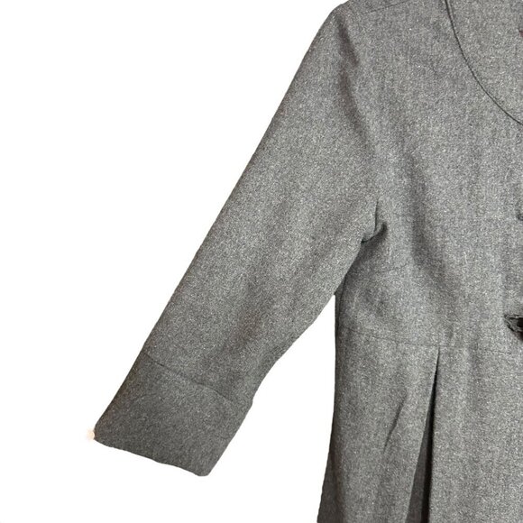 Matty M Coat Grey‎ Wool Blend Pleated Oversized Buttons Cottage Peasant M - Picture 4 of 9